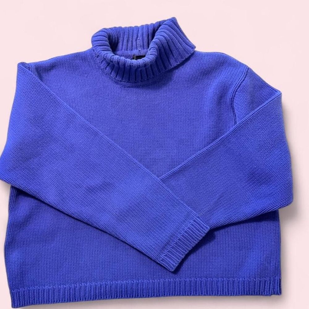 Jeanne Pierre Blue Turtleneck Sweater